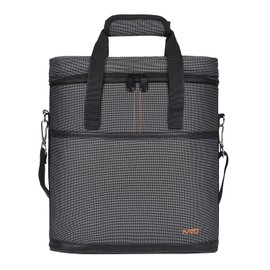 Kato Tirrinia Insulated Wine Bag - 3 Bottles Wine Bag with Handle and Adjustable Shoulder Strap for Travel Cooler Belt Picnic Grey 29 x 10 x 33 cm