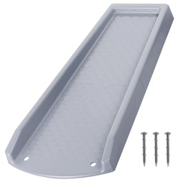 plusgutter Rain Gutter Downspout Splash Block, Gutter Downspout Extensions for Water Drainage, 24" Gutter Splash Guards Downspout Extender, Fixable Down spout Drain Trays with PE Nails(1 Pack, Gray)