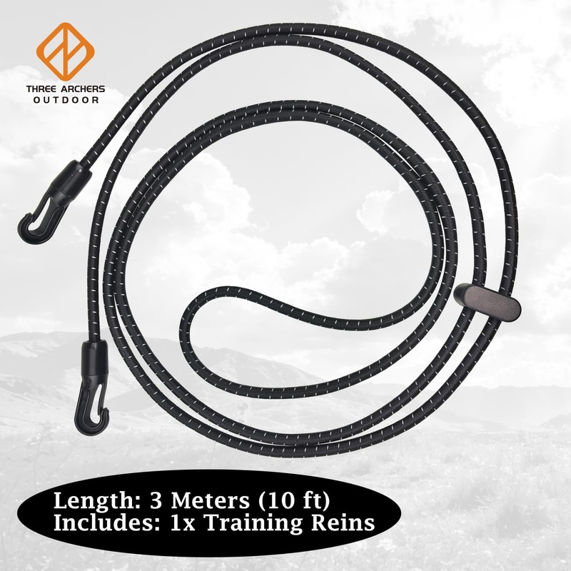 THREE ARCHERS Elastic Horse Training Reins – Adjustable Neck Stretcher