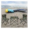 Kit Mesa + 2 Sillas Plegables Playa Jardin Camping Rojo