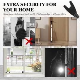 2 Pack Door Stoppers Security Bar, Heavy Duty Sliding Door Lock, Adjustable 21"-49" Safety bar for Sliding Glass, Hinged Doors, Window & Patio, Door Jammer for Home, Apartment, Hotel, Travel (White)