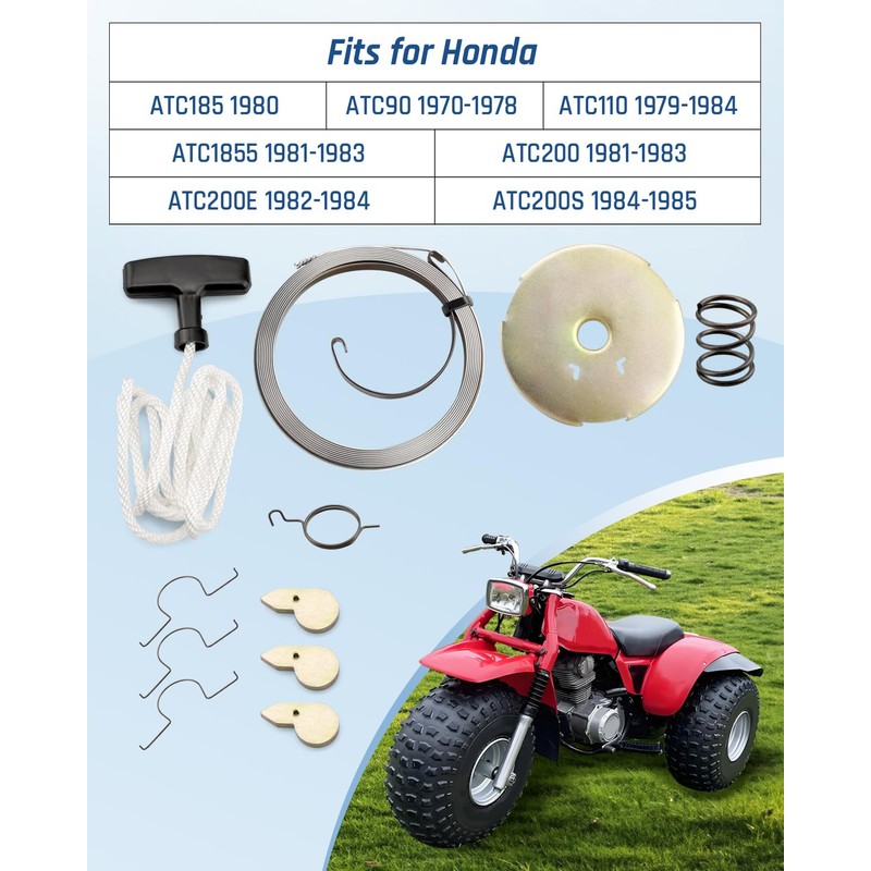 Wujexuhe 12-3191 Recoil Starter Assembly Fit for Honda ATC 200
