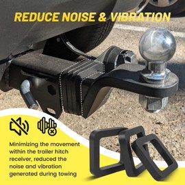 Oyviny 2 Inch Hitch Receiver Silencer Pad, 2 Inch Trailer Hitch Silencer for Ball Mounted to Reduce Rattle and Noise Between Most 2” Hitch Receiver and Tow Hitches Anti-Rattle Stabilizer(3 PCS)