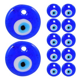 PRETYZOOM Blue Eye Craft Beads Glass Nazar Boncuk Beads Jewellery Beads 3 cm Turkish Lucky Charm Spacer Beads Evil Eye Evil Eye Pendant Charm for Jewellery Making Pack of 12, Glass