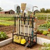 YIZAIJIA Garden Tool Organizer Holder Heavy Duty Steel Rack Up
