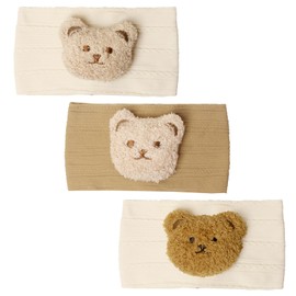 KU Pack of 3 Baby Headbands, Little Bear Headbands, Baby Girls Baby Headbands, Turban Hat, Baby Soft Elastic Hair Bands, Baby Newborn Girls Toddler Headbands for 0-6 Months