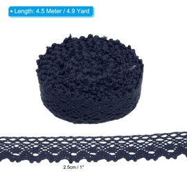 PATIKIL 5 Yards Lace Ribbon, 1 Inch Wide Wedding Lace Trim Ribbon Wrapping Sewing Crochet Ribbon for Floral DIY Crafts Sewing Birthday Party, Black
