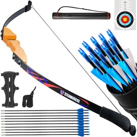 Recurve Bow and Arrow Adult - 54" Traditional Wood Takedown Recurve Bow with Lightweight Design, Right Handed Archery Bow for Adults, Youth, Beginner Hunting, Training Practice (30lbs)