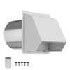 6 Inch Hooded Wall Vent Cover with Screen & Damper