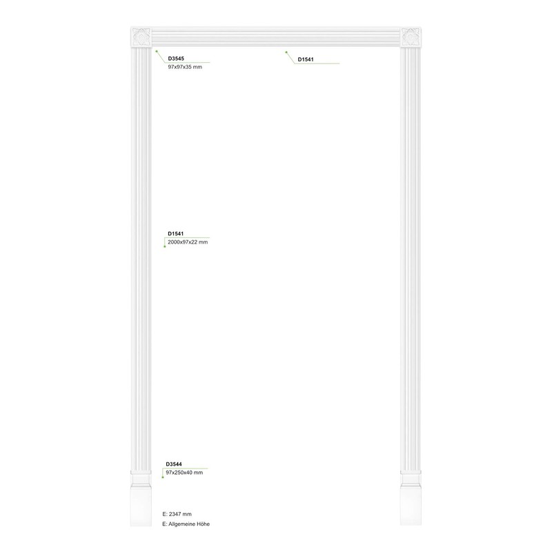 Door Border DK07 – Frame Made of PU Plastic, White,