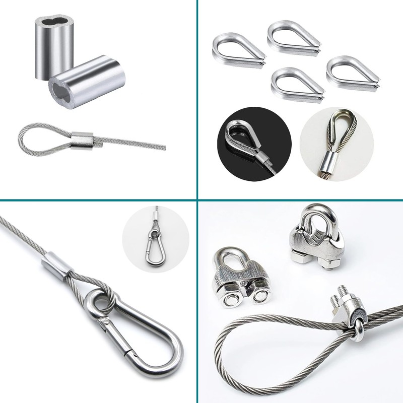 Generic Steel Wire Cable Turnbuckle Hanging Kit, 98FT 304 Stainless