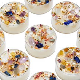 Libra Zodiac Candle (Sep. 23 - Oct. 22) - Soy Candle - All Natural Aromatherapy Candle - Libra Horoscope Candle - Crystal Candles - Set of 6 Tealights