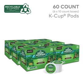 Green Mountain Coffee Roasters French Roast Keurig K-Cup Pods, Dark Roast Coffee, 60 Count (6 Packs of 10)