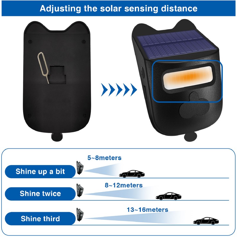 Infrared Sensor Doorbell Solar Driveway Alarm Strobe Light Outdoor Security