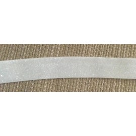 Unbranded 1 Yard 5/8” Christmas Wedding Bride White Glitter Fold Elastic Hair Ties