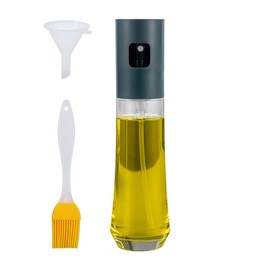 Enreluya Oil Sprayer for Cooking Oil (120 ml), 19.5 x 4.5 cm Oil Sprayer, Set Stainless Steel Funnel Cleaning Set Included, for Grilling, Salad, Baking, Green