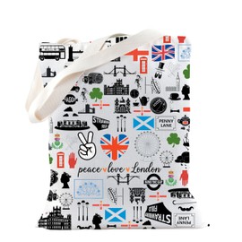 London Trip Gift UK Gift London Holiday England Travel Souvenir Shoulder Bag England London City Gift (Peace London Tote)