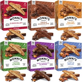 Nonni's Italian Biscotti Variety Pack - 6 Assorted Flavors - Holiday Snack for Christmas Cookies - Cookie Variety Pack - Italian Cookie Assortment - Biscotti Individually Wrapped Cookies - Kosher