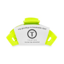 TELETIES - Open Large Hair Clip - For Thick to Super-Thick Hair - Strong Grip, Bendable Teeth, Comfortable Curved Design - For All Textures - Summer Brights