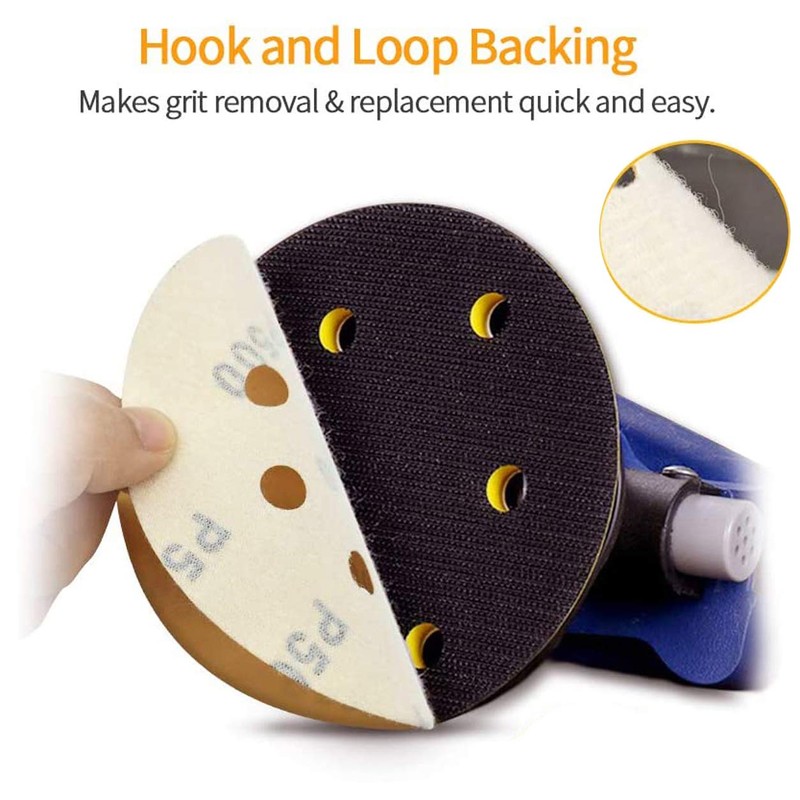 STEBRUAM 100pcs 125mm sanding discs, Sanding Discs Pads for Random