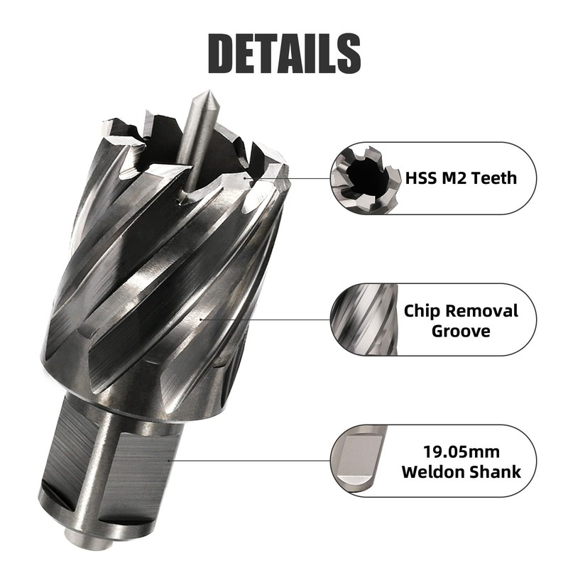 Vearter 25mm Annular Cutter with 19.05mm Weldon Shank, HSS Mag