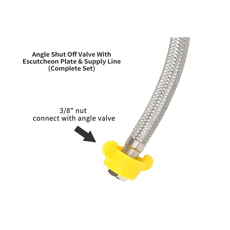 Klabb 12 Inch Toilet Supply Line Extension, 3/8” Female Compression