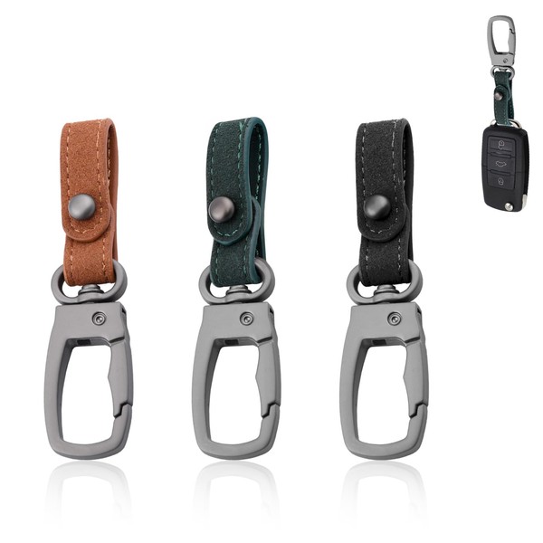 NCOALE Car Keychain, 3PCS Personalised Keyrings for Car Keys Fob