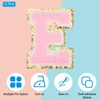 PATIKIL Iron on Letter Patches, Chenille Glitters Letter Patch with