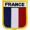 France Flag Embroidered Iron on/Sew on Shield Patch, Size 2.5