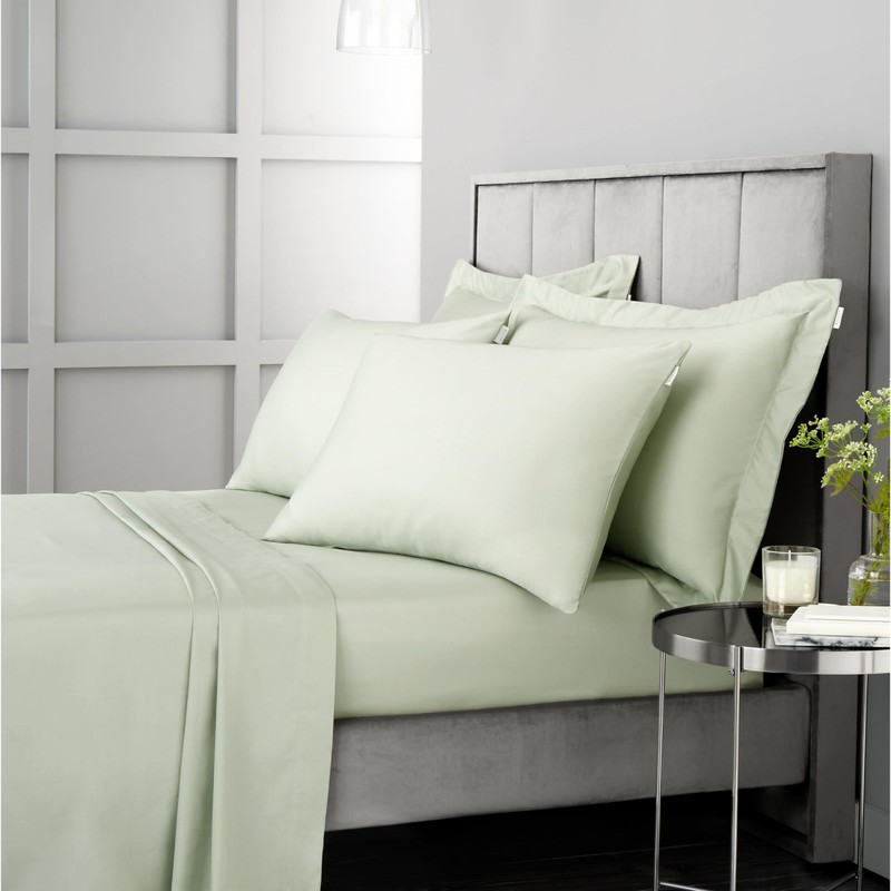 Bianca 400 Thread Count Cotton Sateen Double Fitted Sheet Green