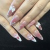 CECOBAG French Style Nail Patches Pink Almond Shaped Nails With
