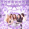 Purple Bow Birthday Party Decorations Purple Bow Happy Birthday Banner