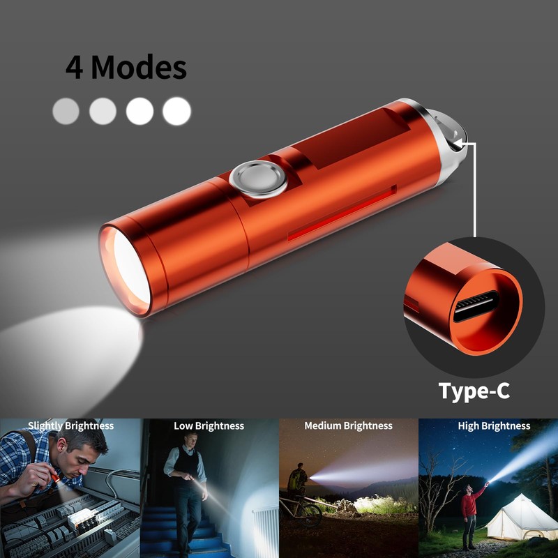 Mini Pocket Flashlight - Durable Aluminum Alloy Body, Bright LED,