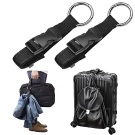 2 Pack Add a Bag Strap - Adjustable Suitcase Belt - Carry Your Extra Bags - Travel Attachment Travel Accessories for Connecting Your Luggage Jacket (Black)