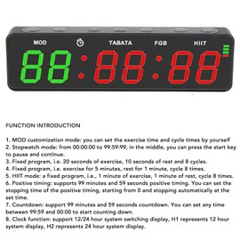 Portable Gym Timer Clock,6.8in Small Magnetic Interval Workout Timer,LED Wall Clock Fitness Digital Timer with Stopwatch for Gym, Home, Office