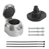 Qiping Waterproof Trailer Socket 13-Pin Metal Socket with Seals, Cable