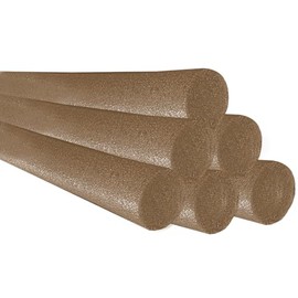 Chochkees Brown Pool Noodles 52" x 2.5" Inch Swimming Solid Core Foam Tube, Floating Thick Noodles for Floating, Pool Accessories (6-Pack)