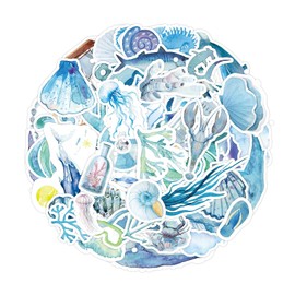 Pack of 50 sea animal stickers, ocean style under the sea sea life stickers, for water bottles, laptop, skateboard, luggage, for birthday party, scrapbook, skat eboard sticker