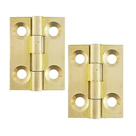Merriway BH02584 (4 Pcs) Solid Brass Mini Jewellery Gift Box Hinge, 13mm (1/2 inch) - Pack of 4 Pieces