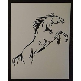 Reusable Sturdy Stencil Rearing Horse 8.5" x 11" Cut Stencil Sheet (not Paper) Arts and Crafts Material Scrapbooking for Airbrush Painting Drawing