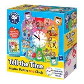 Orchard Toys Tell the Time Puzzle, Educational Early Learning Puzzle for Analogue and Digital Time, Includes Clock, Learning Cards & Poster, Ages 4+, Vibrant Colors