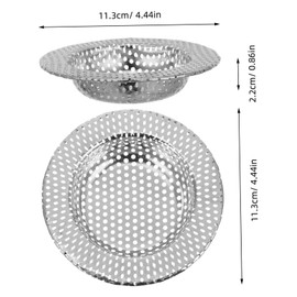 Angoily Sink Strainer Stainless Steel Large Mesh Kitchen Bathroom Drain Strainer Food Hair Catcher Easy Cleaning