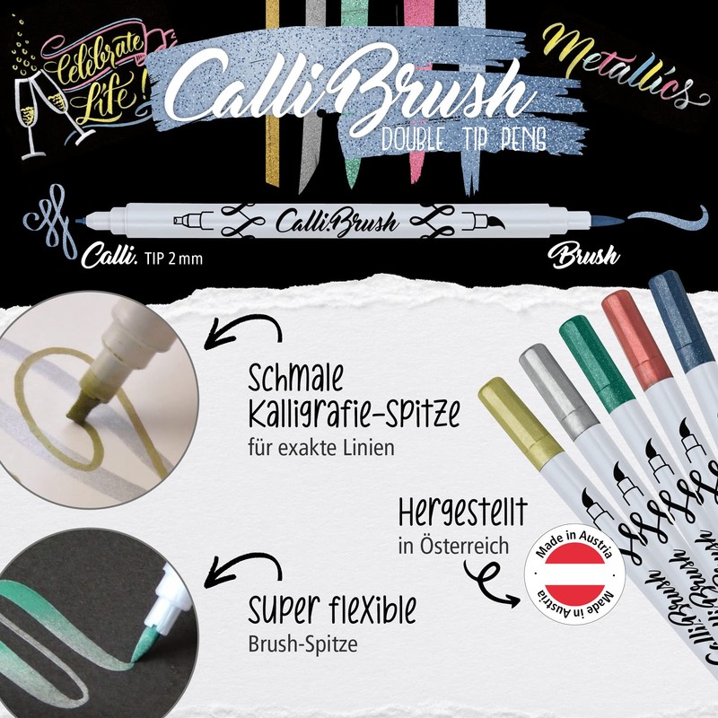 Online Calli.Brush 19084/6 Double Tip Pen with Calligraphy Tip and
