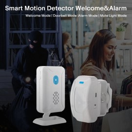 printerera Electrical Alarm Set PIR Sensing Indoor Entry Security Welcome Doorbell Easy Use