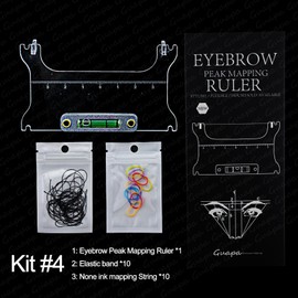 MARLLOGIVA Professional Eyebrow Measuring Tool Kit Microblading Eyebrow Ruler with Level Eyebrow Mapping Tool with Leveler (Brow Peak Ruler Kit #4)