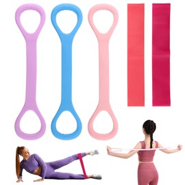 5Pcs Figure 8 Fitness Resistance Band, Fitness Elastic Rope, Arm&Back&Chest Training Exercise Bands, Exercise Equipment for Yoga, Pilates,Physical Therapy