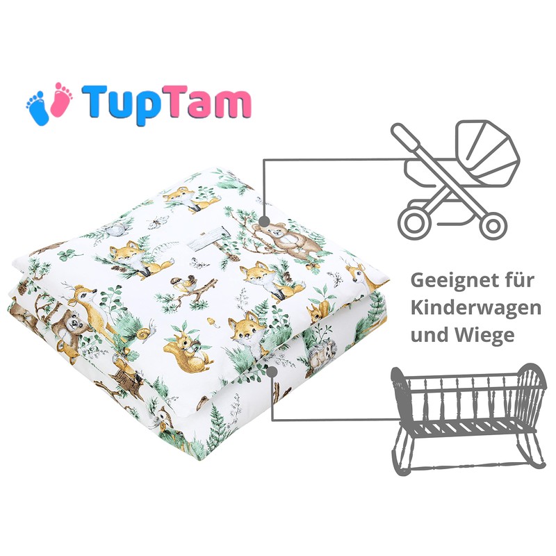 TupTam Baby Crib Pram Bedding Set Duvet Pillow - 4