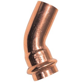 Cornat T650322B Press Elbow 45° Copper with 1 Sleeve, A 22 mm, Pack of 1