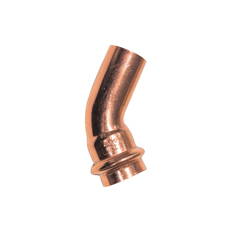 Cornat T650322B Press Elbow 45° Copper with 1 Sleeve, A