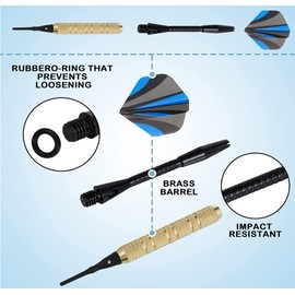zalati Dart Shafts 12 Pieces Aluminium Alloy Dart Pole Rod with Standard 2BA Screw Thread for Darts Accessories 45 mm, Black